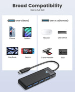 ORICO PAPW4A-C3 4-Port USB 3.0 Type-C Hub Black
