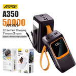 Aspor A350 50000mAh 22.5W Fast Charging Power Bank with Flashlight