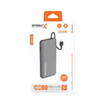 SpeedX SP-S185 22.5W 10000mAh Super Fast Charging Power Bank with Built-in Type-C Cable
