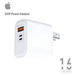 iPhone 16 Pro Max 50W Fast Charging Power Adapter 3-Port (USB-C + USB-A + Lightning)