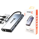 SpeedX SP-TC1101 11-in-1 Type C Hub 4K HDMI VGA USB Adapter