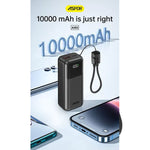 Aspor A353 10000mAh PD + QC Mini Fast Charging Power Bank with LED Display