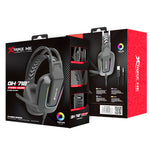 Xtrike Me GH712 RGB Gaming Headset with Noise Reduction Microphone | 50mm Drivers | Wired 3.5mm + USB | Black