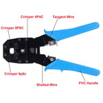 WJ-315 RJ45 RJ11 Modular Network Crimping Tool with Blue Handle