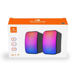 Kisonli X17 RGB Gaming Speakers | 6W Stereo USB Computer Speakers with Volume Control for PC & Laptop