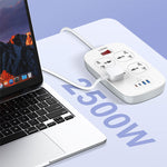 LDNIO SC4407C 2500W Power Extension 4 Sockets 2 USB-A + 2 USB-C 2M