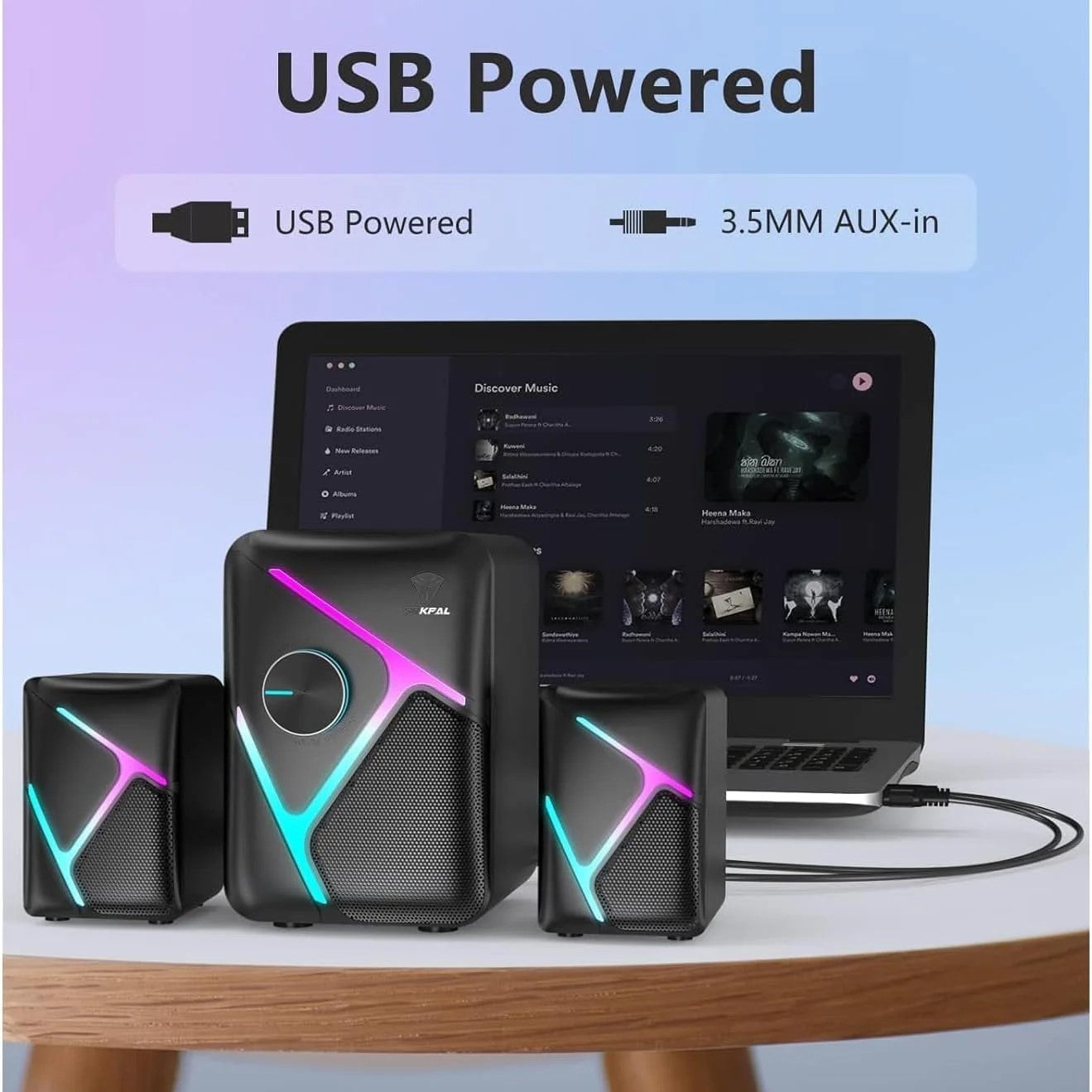 XTRIKE ME SK-610 RGB Gaming Speakers with Subwoofer | USB + AUX Stereo Bass System