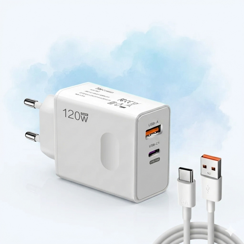 XIAOMI 120W EU Plug QC3.0 Fast Wall Charger with Cable