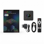 R69 Max Android 14 Smart TV Box 4GB RAM 32GB WiFi 6 Voice Remote