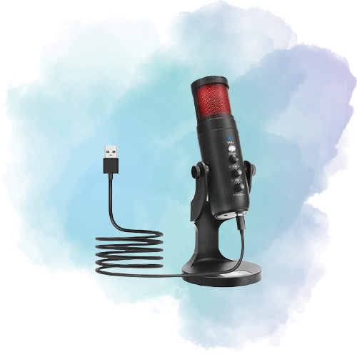 Jmary Mc-pw9 Rgb Professional Usb Microphone For Podcasting With Noise Reduction