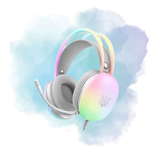 ONIKUMA X25 Pro RGB Gaming Headset White with Mic 3.5mm Stereo Surround Sound