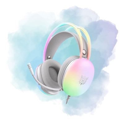 ONIKUMA X25 Pro RGB Gaming Headset White with Mic 3.5mm Stereo Surround Sound