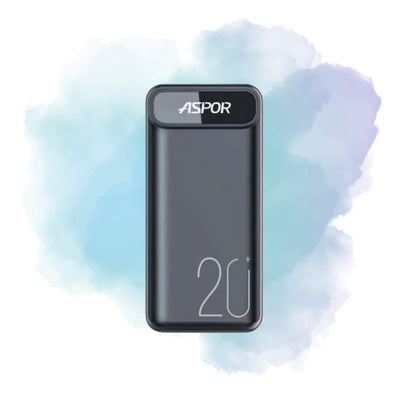 Aspor A396 PD 20000mAh 22.5W Fast Charging Power Bank with LCD Display