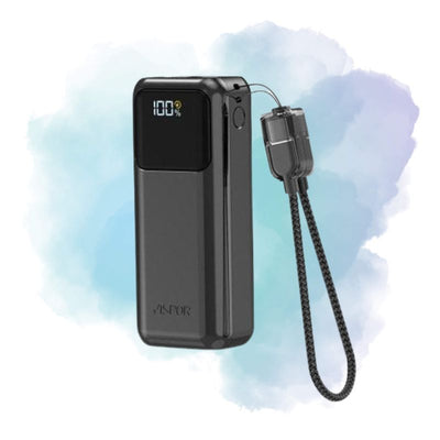 Aspor A353 10000mAh PD + QC Mini Fast Charging Power Bank with LED Display
