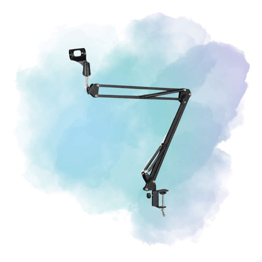SYGA 35cm Metal Microphone Boom Arm Stand Adjustable Desk Mount Black