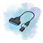 SpeedX 2 In 1 USB & Type-C to SATA 3.0 Hard Drive Adapter Cable