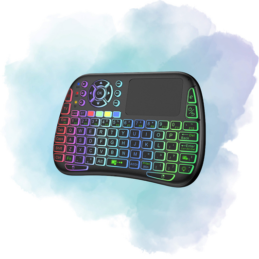 M9 Bluetooth Mini Wireless Keyboard 2.4G Air Mouse Remote Touchpad – 7 Color Backlit