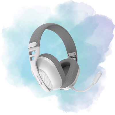 Xtrike Me GH-513W WH Tri-Mode Gaming Headset (Bluetooth 6.0, 2.4G Wireless & Wired), 40mm Drivers, Dual EQ Modes, Low Latency, Over-Ear Comfort – White