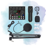 V10 BM-800 Podcast Condenser Microphone Set with Rechargeable Live Sound Card