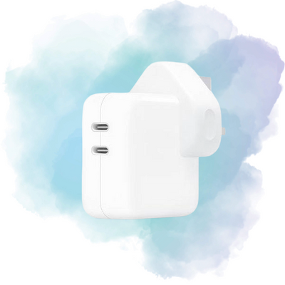 iPhone 35W UK 3-Pin Dual USB-C Fast Charging PD Power Adapter