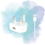 iPhone 5W USB Power Adapter UK 3-Pin with Lightning to USB Cable