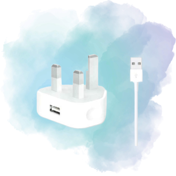 iPhone 5W USB Power Adapter UK 3-Pin with Lightning to USB Cable