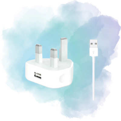 iPhone 5W USB Power Adapter UK 3-Pin with Lightning to USB Cable