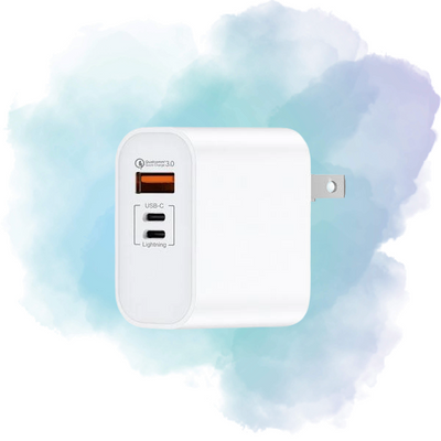 iPhone 16 Pro Max 50W Fast Charging Power Adapter 3-Port (USB-C + USB-A + Lightning)