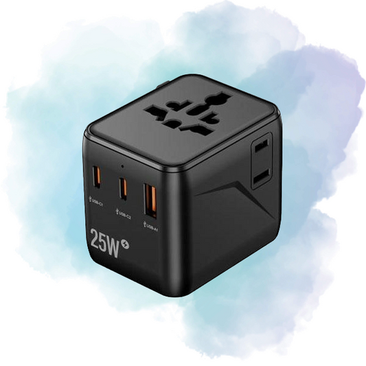 SpeedX SP-TCW02 Travel Adapter – 25W PD (2C + 1A + 2AC)