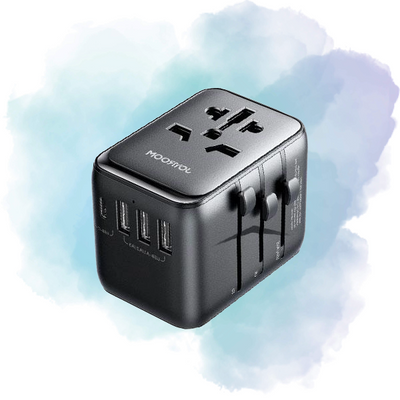 JR-TCW01 17W 4-Port Universal Travel Adapter (Black)