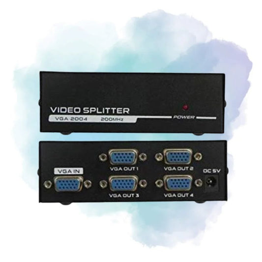 4 Port VGA Splitter 200MHz 1920×1440 with 30m Transmission