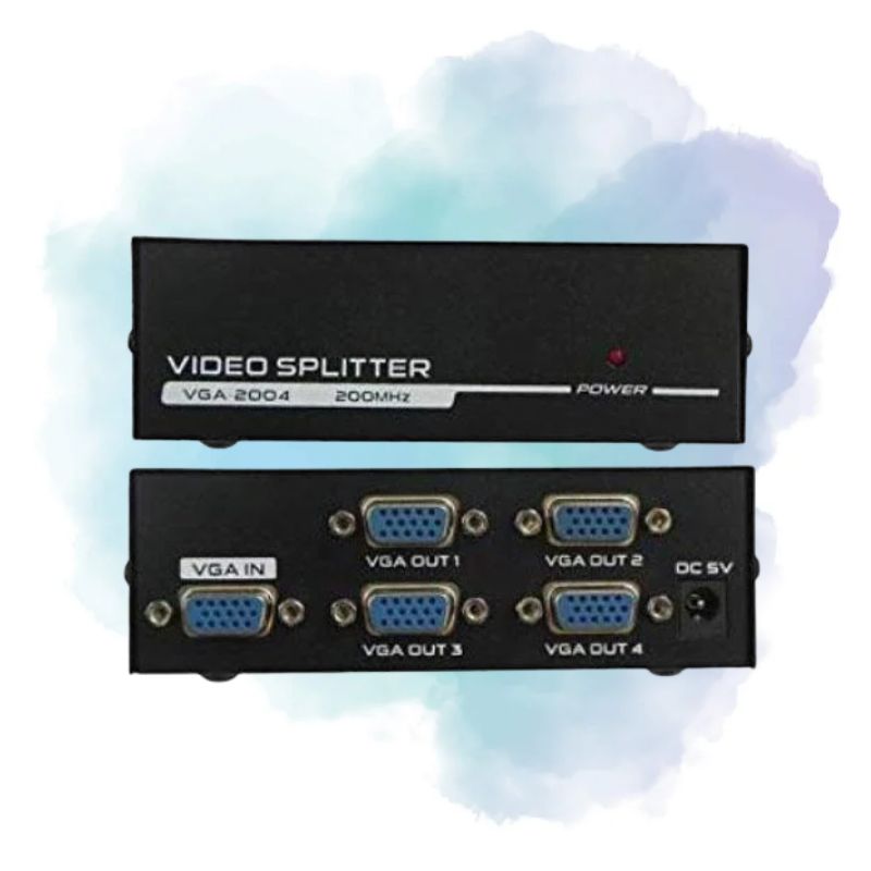 4 Port VGA Splitter 200MHz 1920×1440 with 30m Transmission