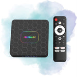 R69 Max Android 14 Smart TV Box 4GB RAM 32GB WiFi 6 Voice Remote