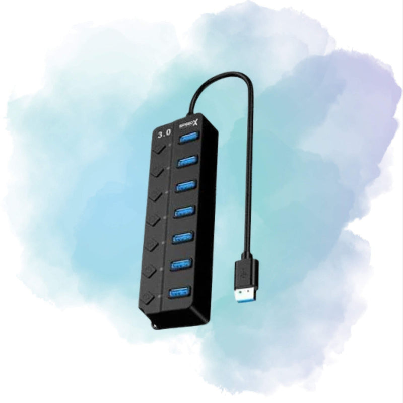 Speed-X SP-UHS307 7-Port USB 3.0 Hub with Individual Switches