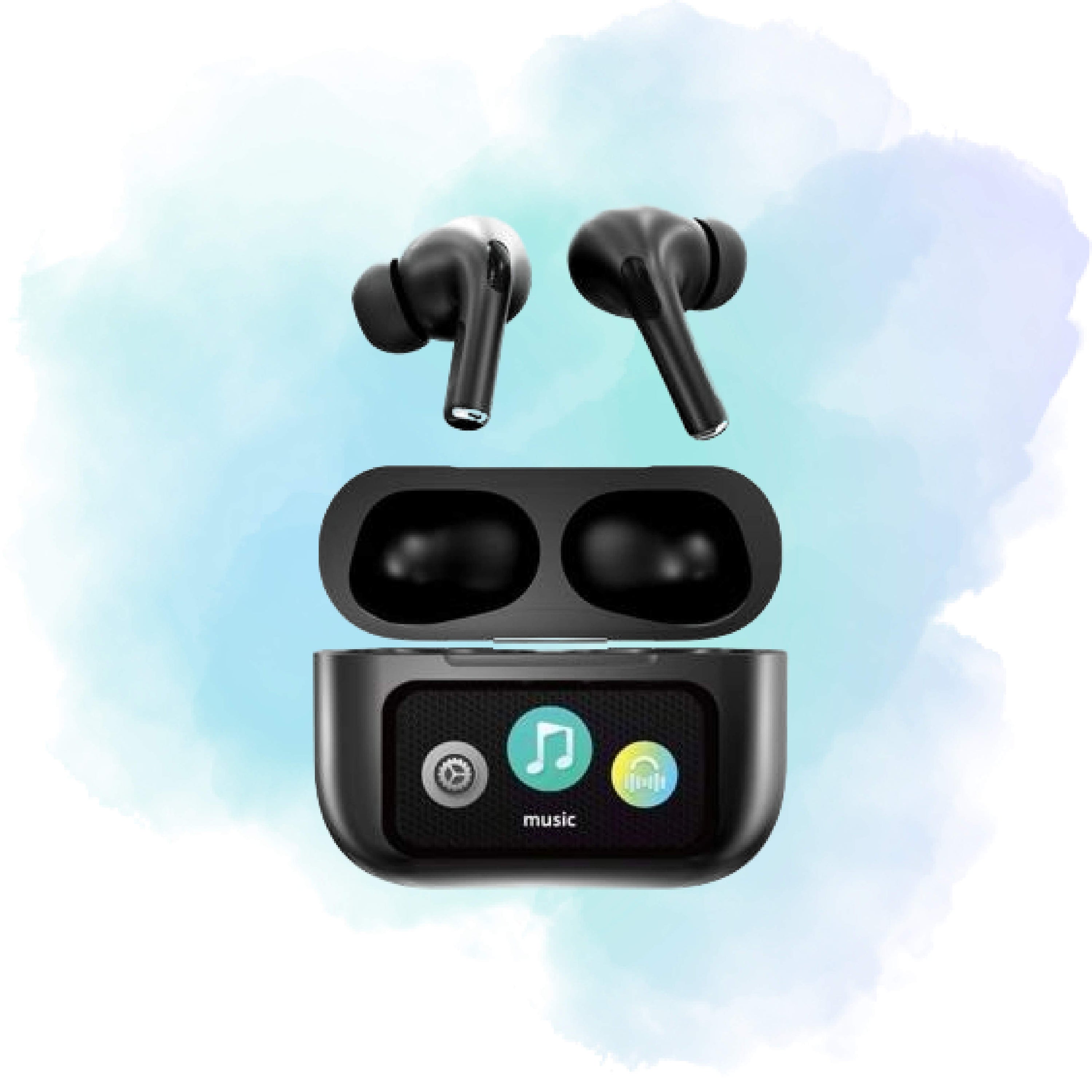 A9 Pro App ANC/ENC Wireless Earbuds BT 5.4 Touch Display – ZWSVIBE Black