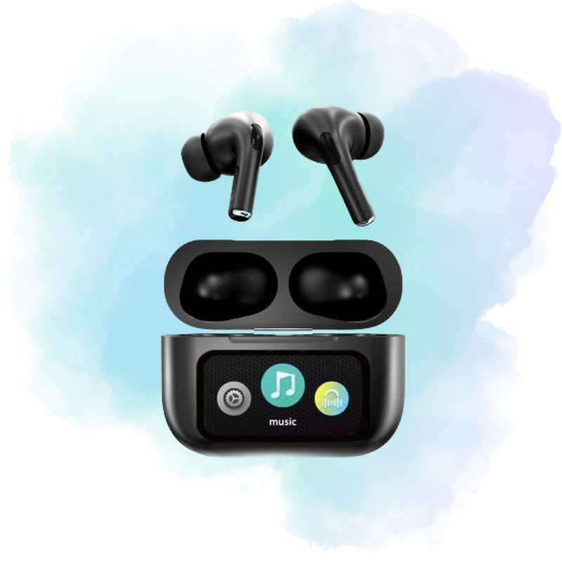 A9 Pro App ANC/ENC Wireless Earbuds BT 5.4 Touch Display – ZWSVIBE Black