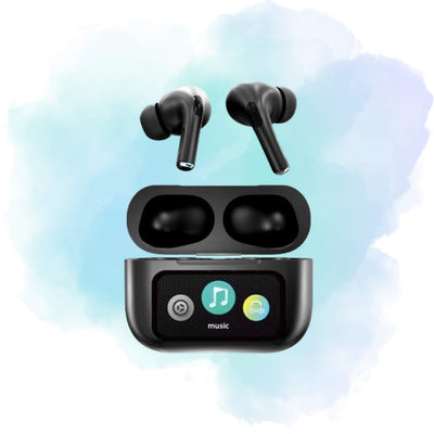 A9 Pro App ANC/ENC Wireless Earbuds BT 5.4 Touch Display – ZWSVIBE Black