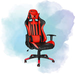XTRIKE ME GC-905BK Ergonomic Adjustable Gaming Chair with Caster Wheels & Lumbar Cushion – Red/Black