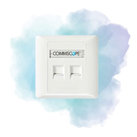 CommScope 2 Port Cat6 Face Plate RJ45 Networking Wall Socket