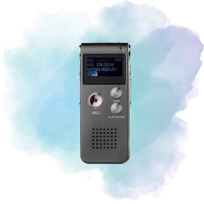 8GB Digital Voice Recorder with LCD Display & Rechargeable Battery