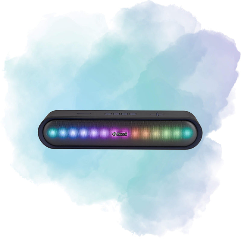 Kisonli LED-915 Wireless Bluetooth Soundbar Speaker | 10W | RGB Lights | FM, USB, TF & AUX