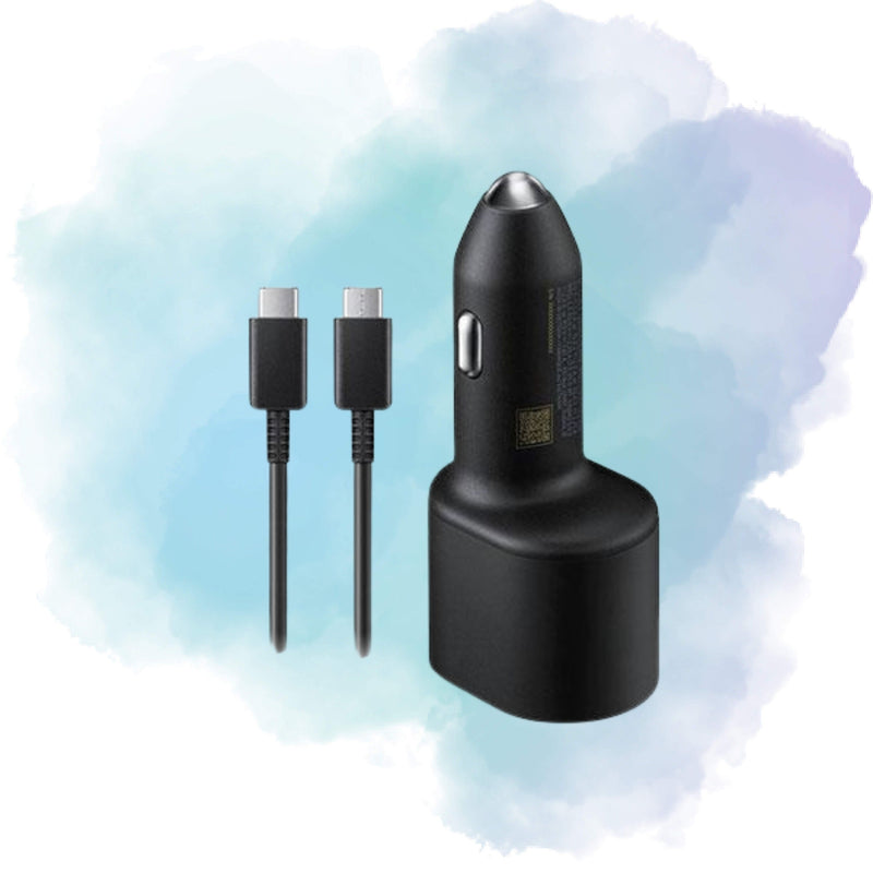Samsung 45W PD + 15W USB Dual Port Super Fast Car Charger with Cable