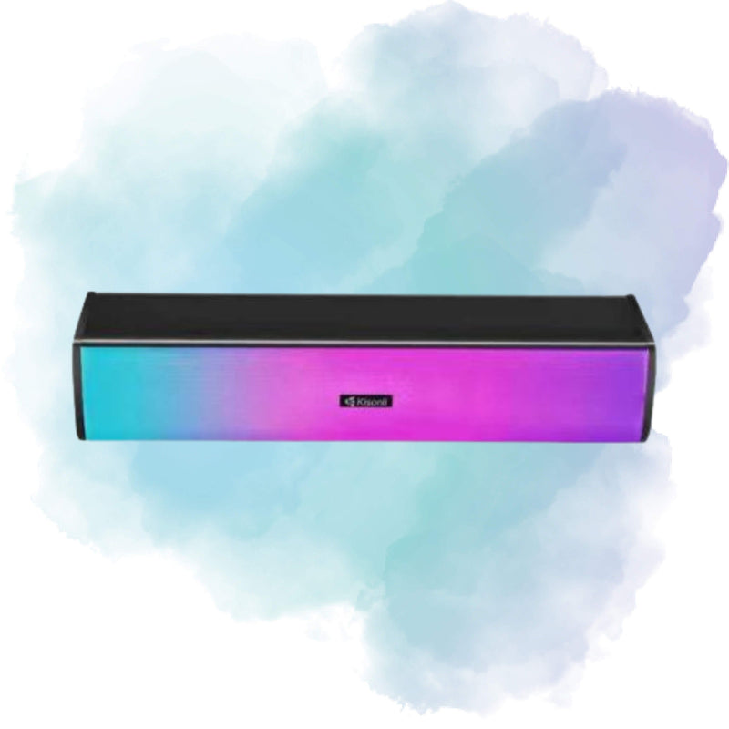 Kisonli I-630 USB & Bluetooth RGB Desktop Speaker | 6W Stereo Multimedia Speaker for PC & Laptop