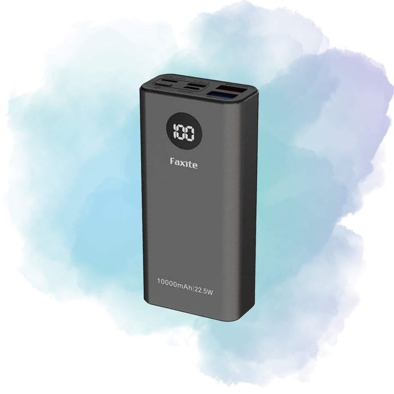 Faxite M10 Pro 10000mAh 22.5W Metal Power Bank with Digital Display & QC 4.0 Fast Charging