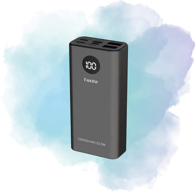 Faxite M10 Pro 10000mAh 22.5W Metal Power Bank with Digital Display & QC 4.0 Fast Charging