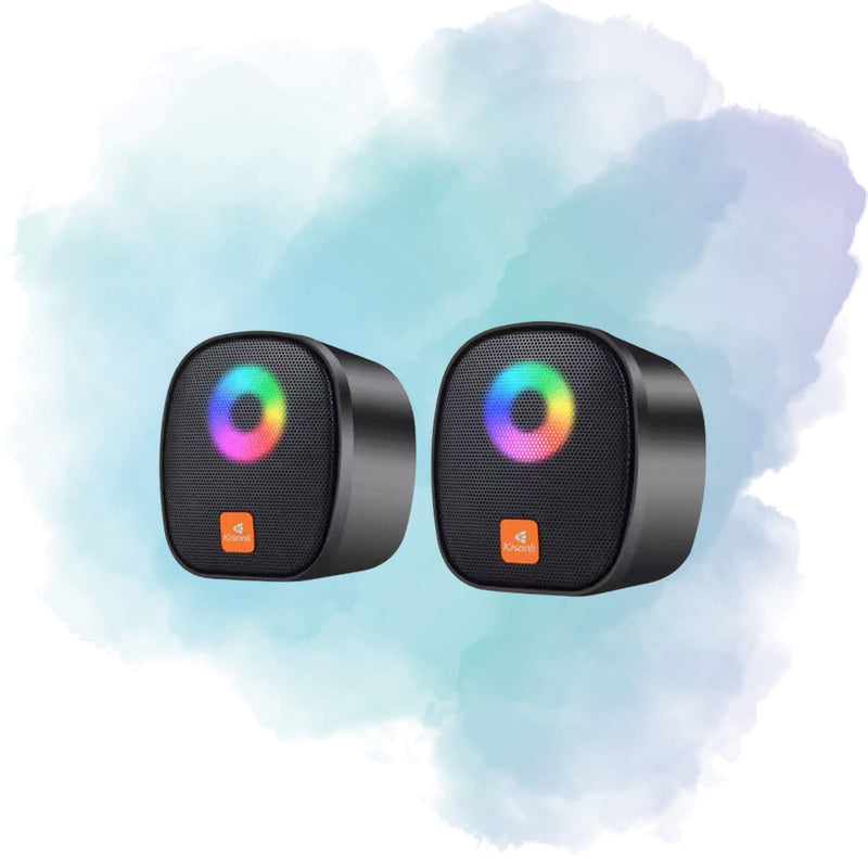 Kisonli X11 RGB Gaming USB Speakers | 6W Stereo Mini Computer Speakers for PC & Laptop
