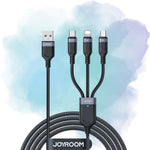 JOYROOM S-1T3018A18 3-in-1 USB-A to Lightning, Type-C & Micro USB Data Charging Cable (2m, Black)