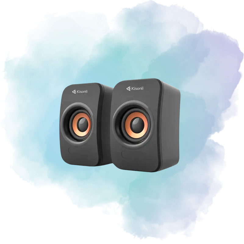 Kisonli KS-07 Multimedia USB Speakers | 6W Stereo Computer Speakers | AUX for PC & Laptop