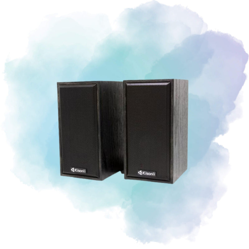 Kisonli T-002A Portable USB Powered 2.0 Stereo Speaker for PC, Laptop & Mobile