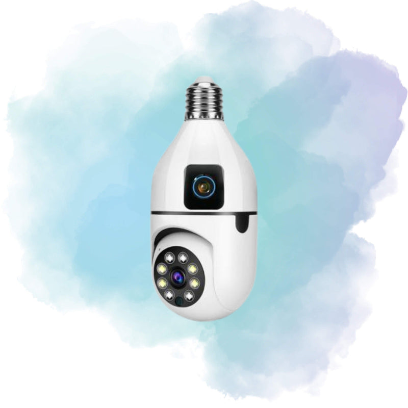 Speed-X SP-E28-2 Dual Lens 1080P WiFi Bulb Camera with Night Vision, Motion Detection & V380 Pro